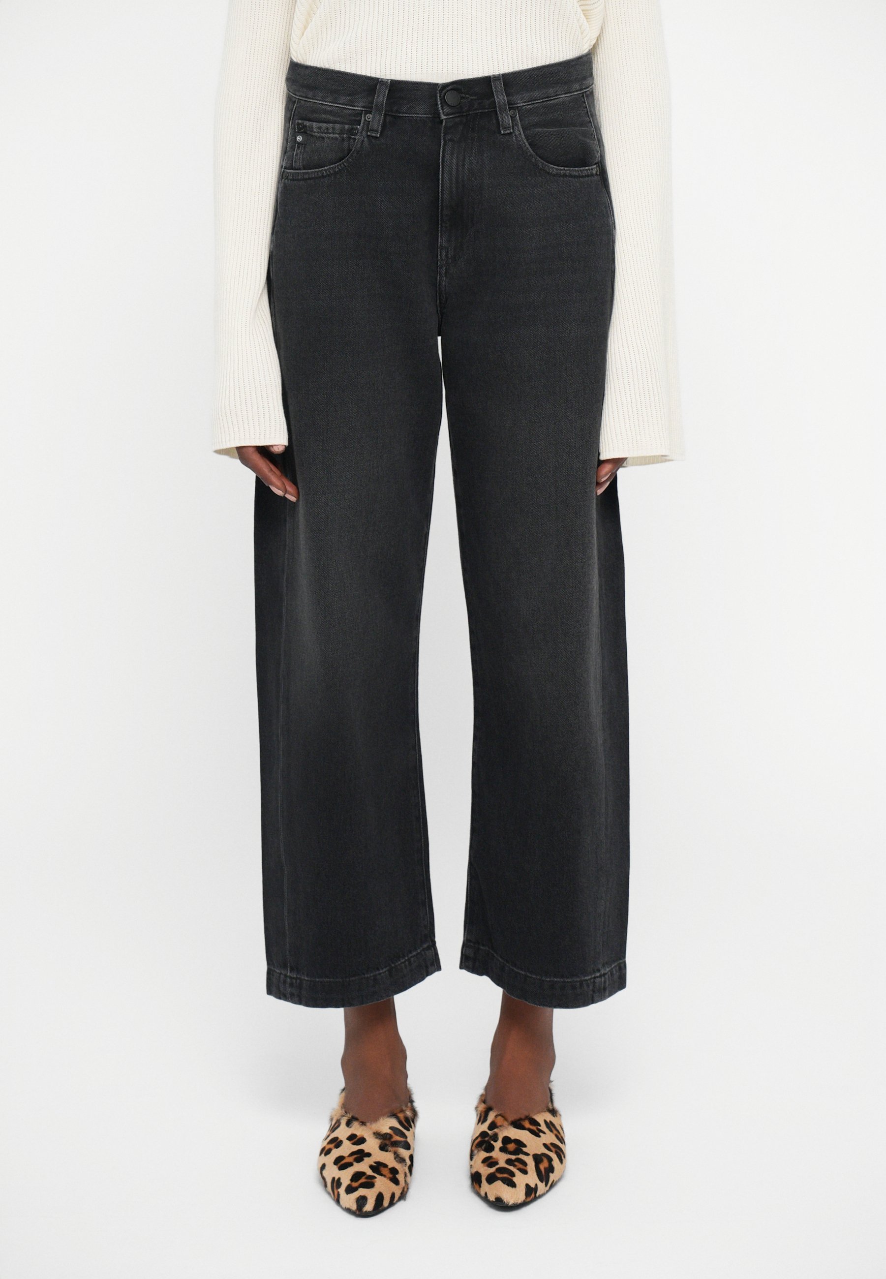 AG Jeans HATTIE HIGH RISE BARREL - Relaxte jeans - zwart