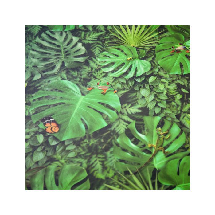 Textil-Vinylboden – tropische Flora- und Fauna-Optik – 2 m x 2 m Rolle