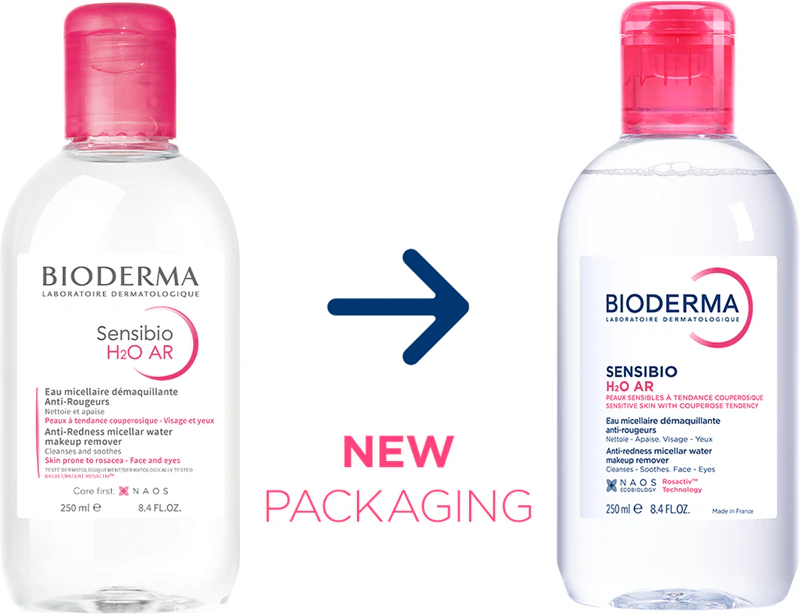 Água micelar Bioderma Sensibio H2O AR para pele sensível com tendência a manchas.