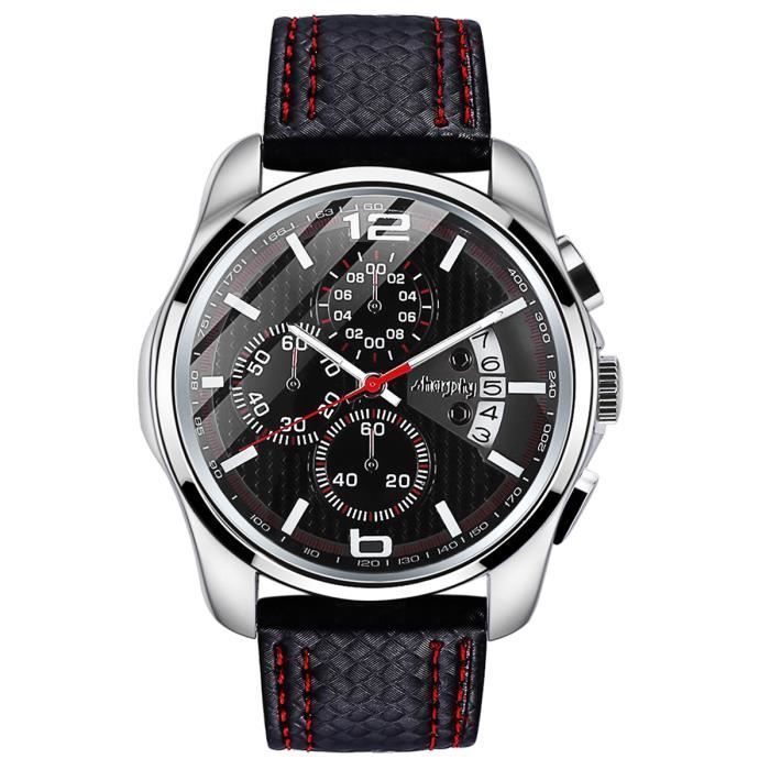 Set regalo Orologio da uomo + Bracciale da uomo - Cronografo sportivo al quarzo impermeabile, nero, marca SHARPHY