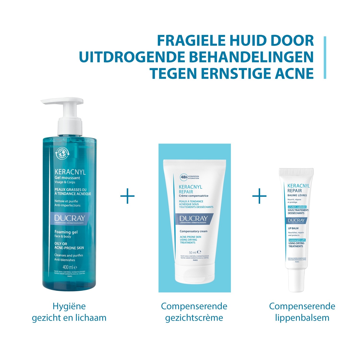 „Ducray KeraCnyl“ balansuojantis veido kremas – 50 ml