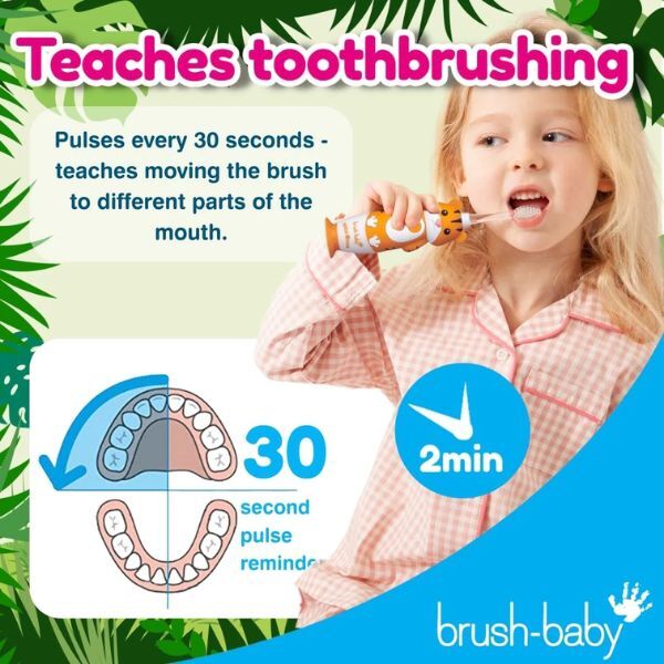 Brush Baby WildOnes™ Tiger lasten ladattava hammasharja