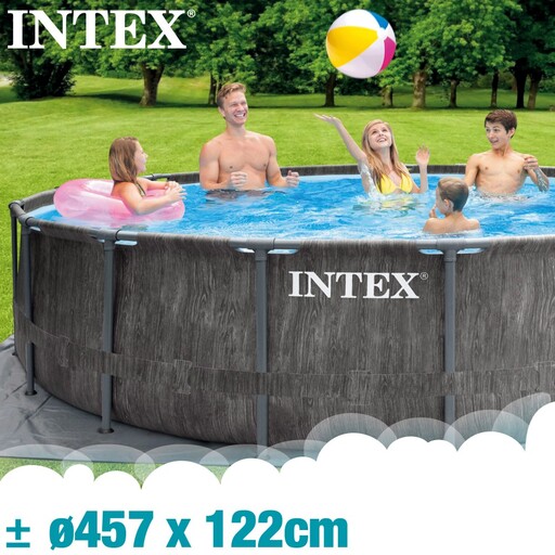 Intex Greywood apvalus baseinas su filtro pompa