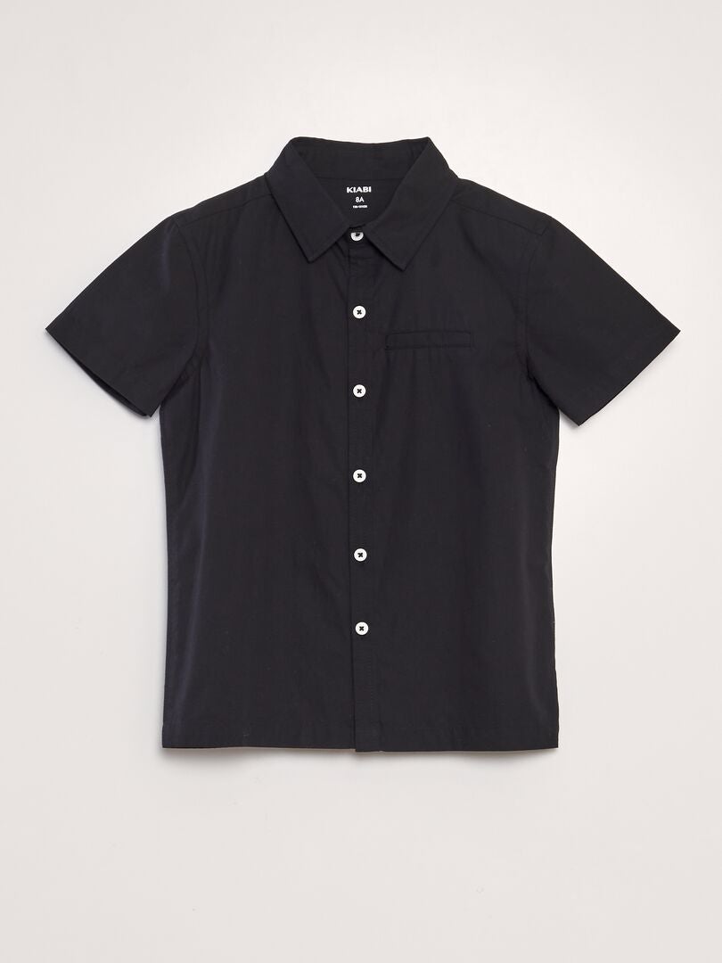 Effen shirt met korte mouwen - zwart