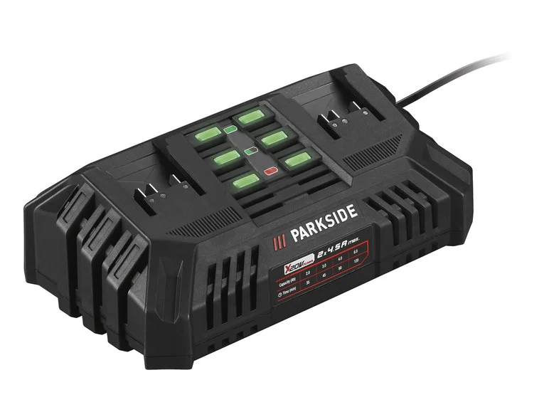 Carregador de bateria dupla PARKSIDE® PDSLG 20 B1, 2 x 4,5 A, 20 V
