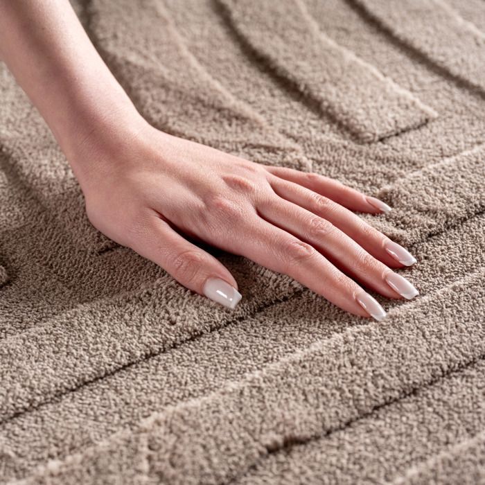 Carpetsale24 Tapis déco grand format 200x290 cm, effet 3D, lavable, doux, beige, design scandinave pour grande pièce