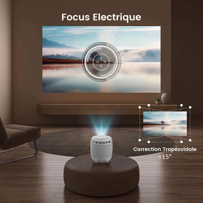 Videoproiettore LOSEI 4K, 18000 lumen, Android 9.0, Wi-Fi 5GHz integrato, Bluetooth 5.2, 190
