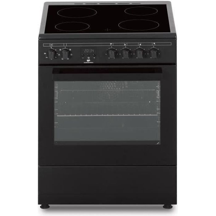 CONTINENTAL EDISON CECV60FCB ceramic hob - 4 burners - W58.8 x D61 x H83 cm - Black