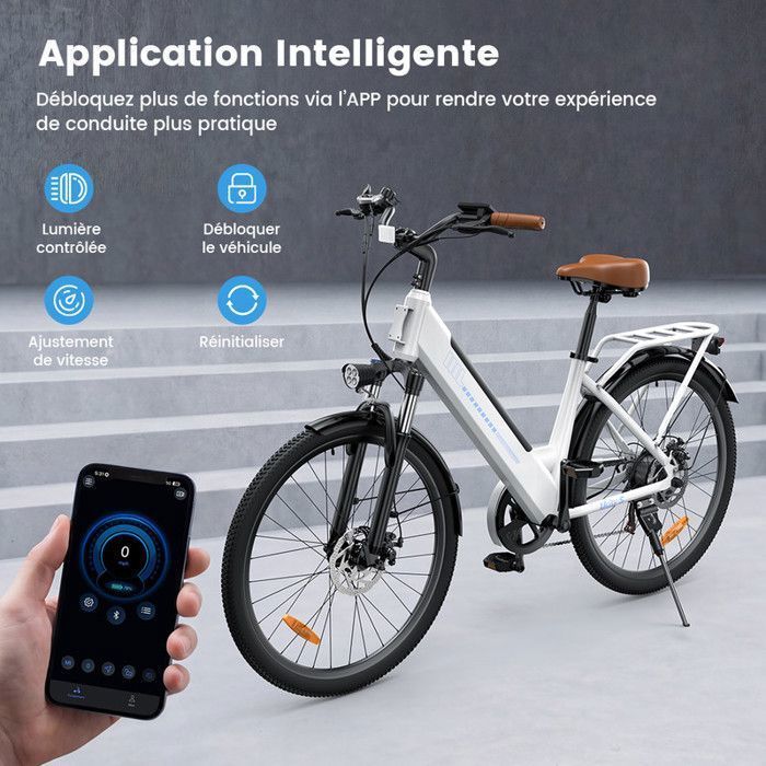 Vélo électrique UcityS, VTT Électrique Blanc 26