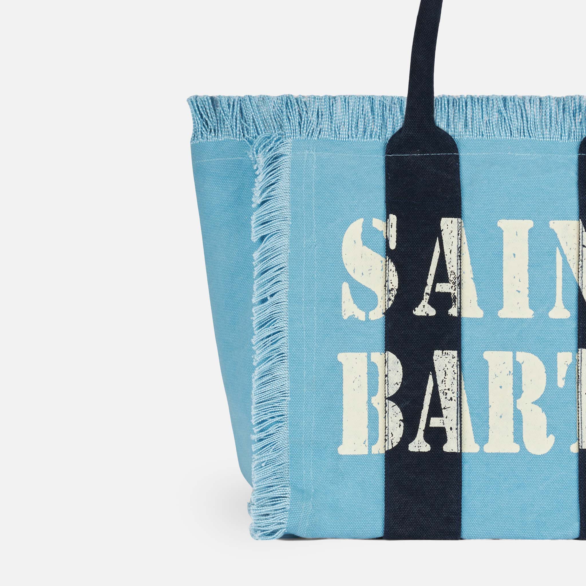 Vanity canvas schoudertas met Saint Barth-logo