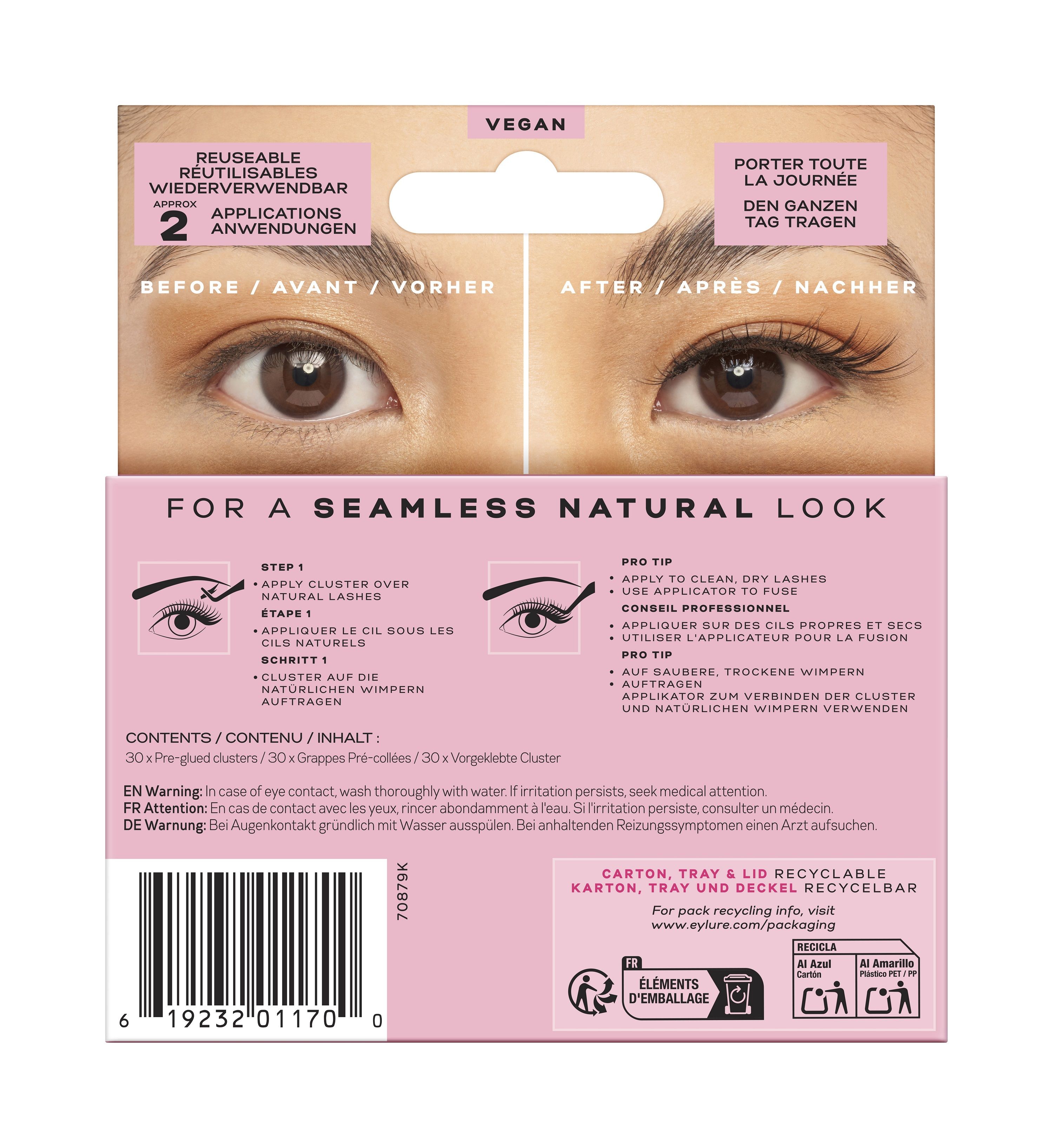 Predlepené umelé mihalnice Clusters Naturals Umelé mihalnice
