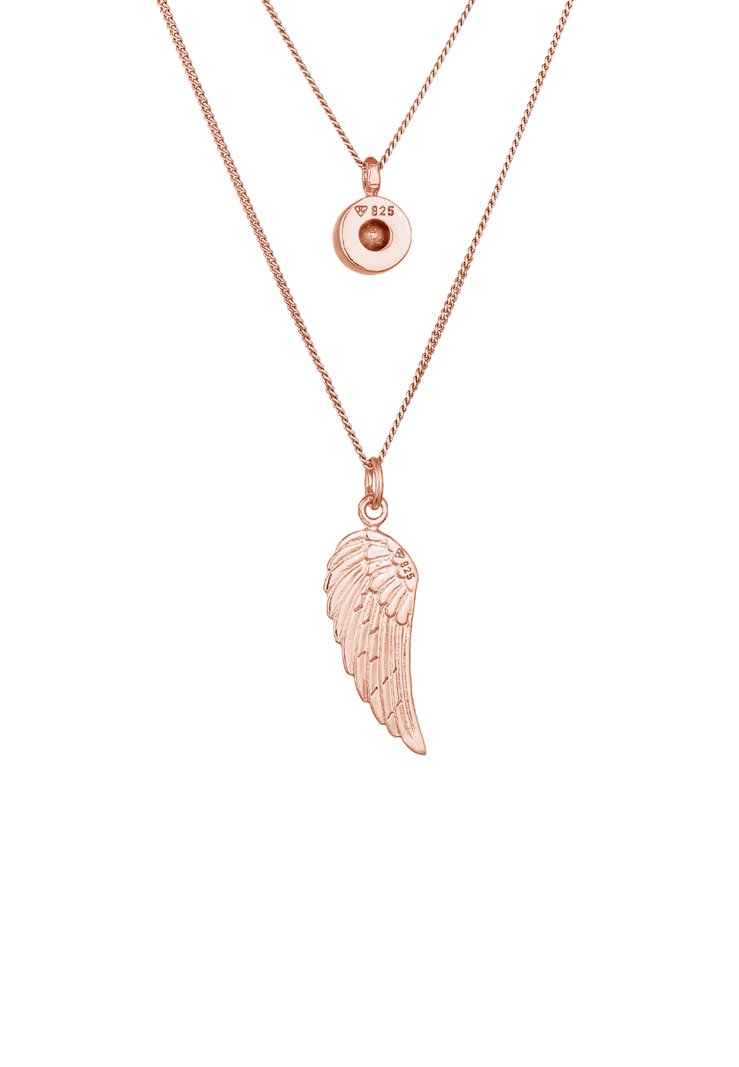 Elli Femmes Layer symbole des ailes avec cristal en argent sterling 925