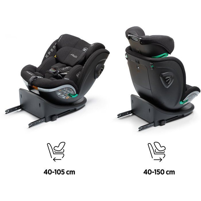 Seggiolino auto - BABYAUTO - XPERTA - Gruppo 0/1/2/3 - 40/150 cm - I-Size - Girevole - Reclinabile - Con riduttore - Antracite