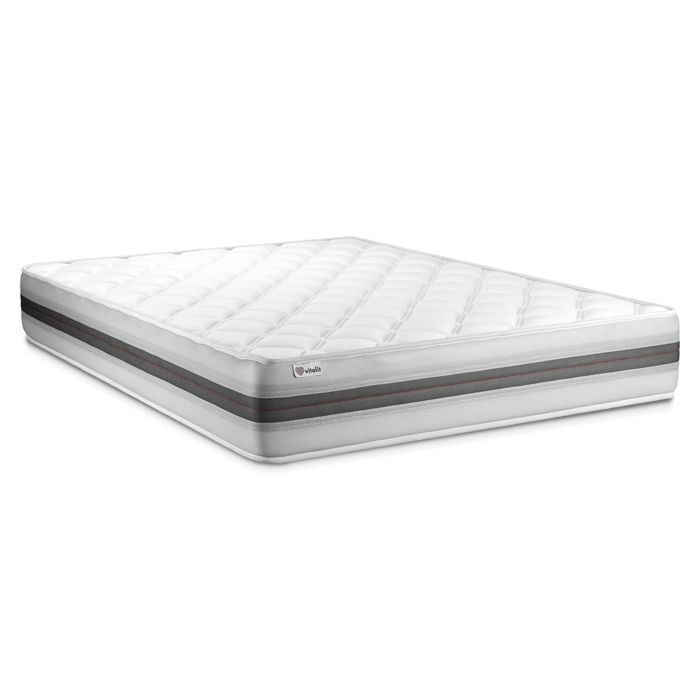 Conjunto de colchón y base de cama de 140x200 cm - Base de cama negra (requiere montaje) - Vitalmemo Back Black
