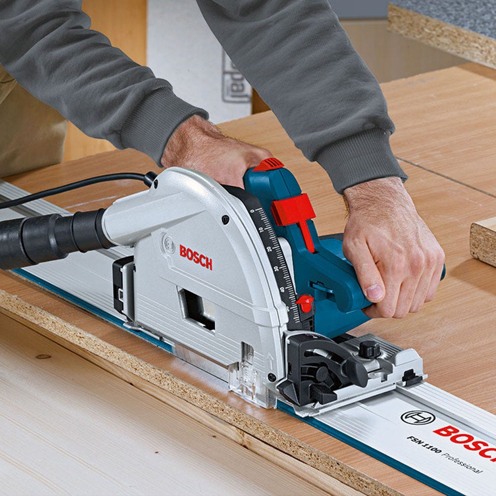 BOSCH 1100 mm Aluminium-Führungsschiene mit Splitterschutz FSN1100