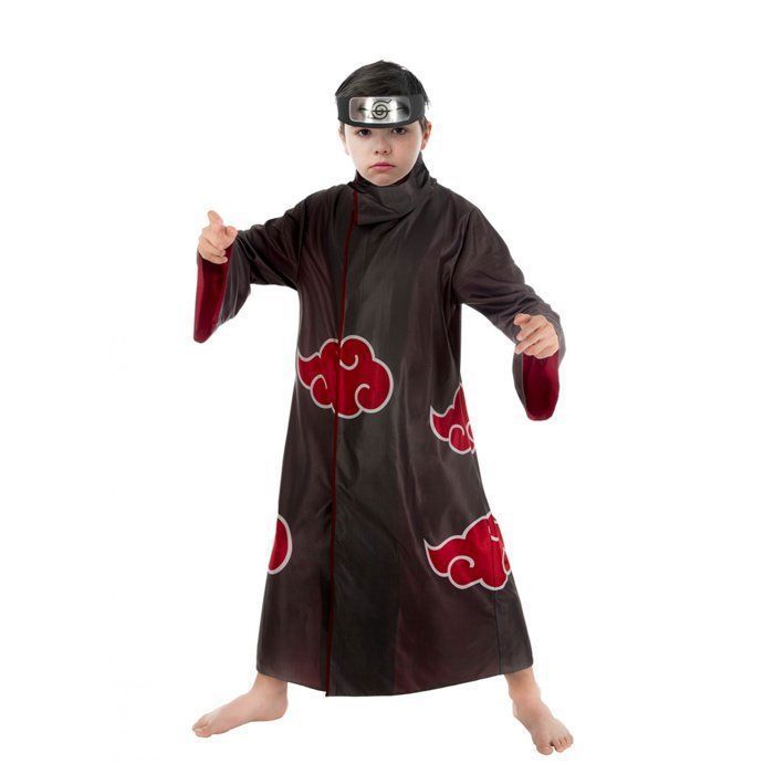 Fantasia - CHAKS - Akatsuki - Infantil 7-12 anos - Casaco e bandana - Licença Naruto Shippuden