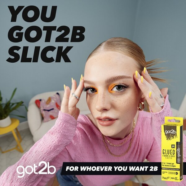 Got2b obarvan lepljen gel za obrvi in robove, od temno blond do rjave barve, 15 ml
