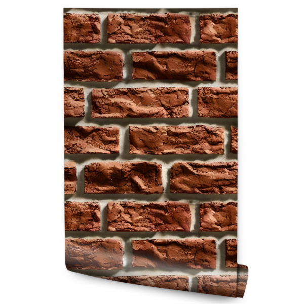 Tapeta Brązowa Cegła z Efektem 3D