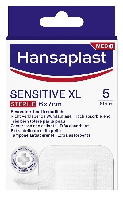 HANSAPLAST Hansaplast Sensitive XL pleisters 6x7 cm steriel