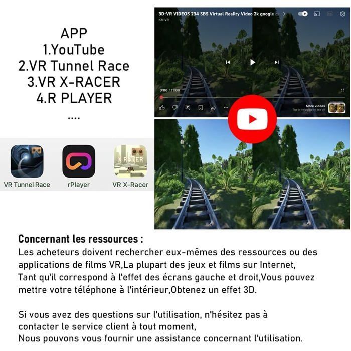 VR-Headset, 3D-Virtual-Reality-Headset, kompatibel mit iPhone und Android-Smartphones, 2K-HD-Bildqualität und Blaulichtfilter