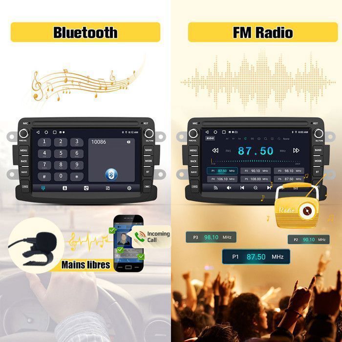 Radio para coche AWESAFE Android 13 de 2 GB + 32 GB para Renault Dacia Duster Sandero Captur Logan con pantalla de 7