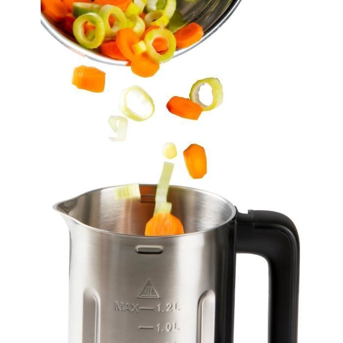 Frullatore riscaldato DOMO - Acciaio inox - 1,2 L - 6 programmi - 800 Watt - DO727BL