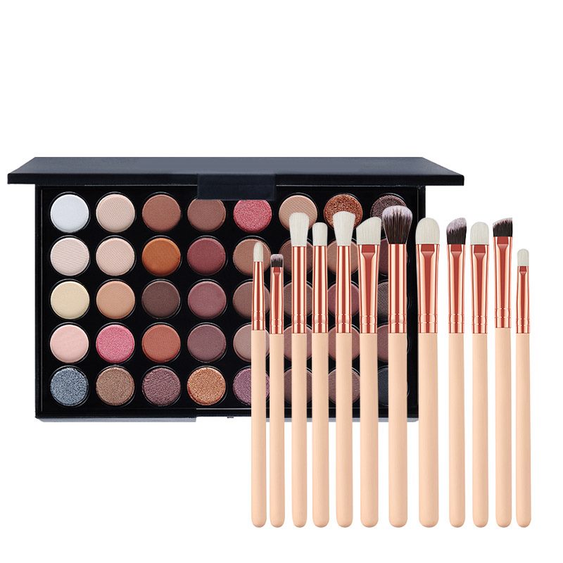 PALETA DE SOMBRAS DE OJOS DE 40 COLORES CON SET DE 12 BROCHAS