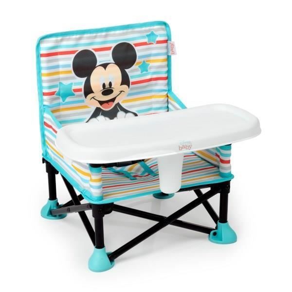 DISNEY BABY - MICKEY - Opvouwbare, draagbare reisstoelverhoger, lichtgewicht en gemakkelijk schoon te maken, inclusief draagtas.