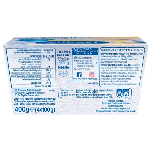 Nestlé Vanilkový detský dezert<br>4 x 100 g