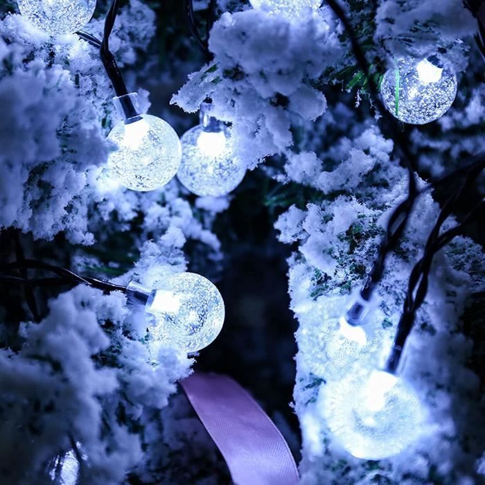 Guirnalda de luces solares para exteriores - 7 metros, 50 LED, resistente al agua para uso en interiores - Decoración