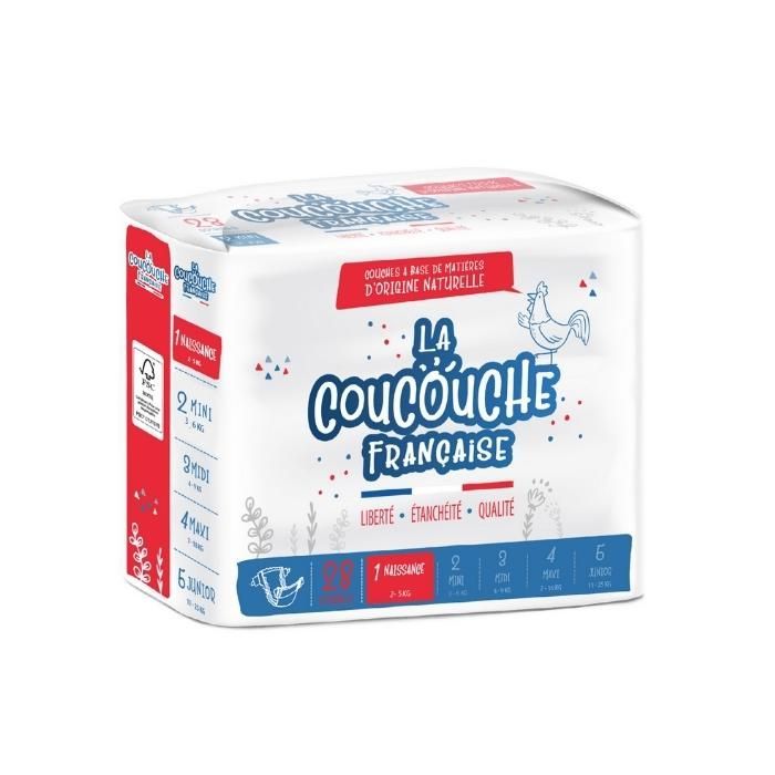 La Coucouche Française Pañales Premium Talla 1 (2-5kg) - 28 unidades