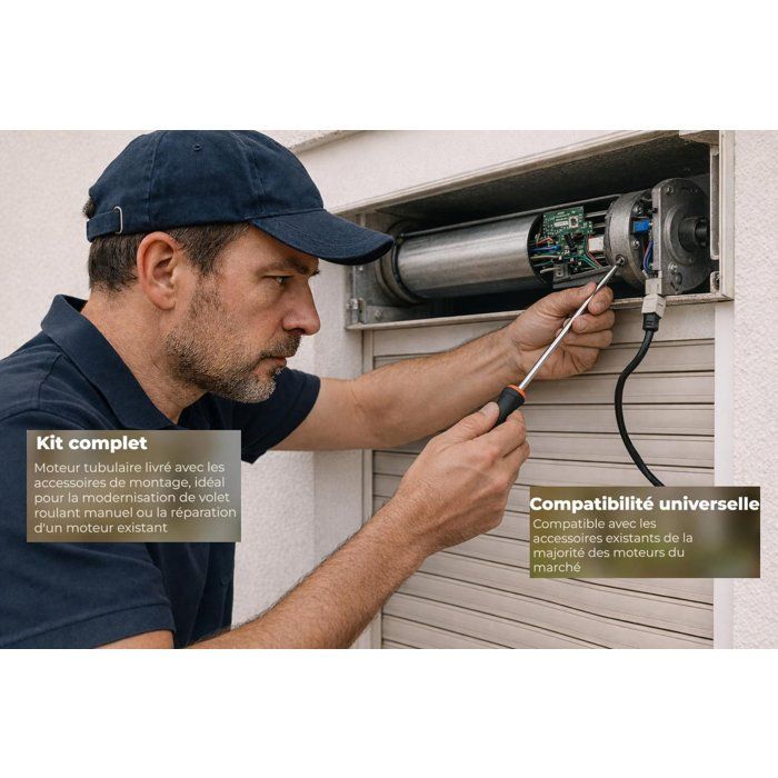 Motor para persiana enrollable con cable SUPERROLLO RM30MM - SR20235 - 60 mm de diámetro - 30 Nm - Peso máximo de la cortina: 66 kg