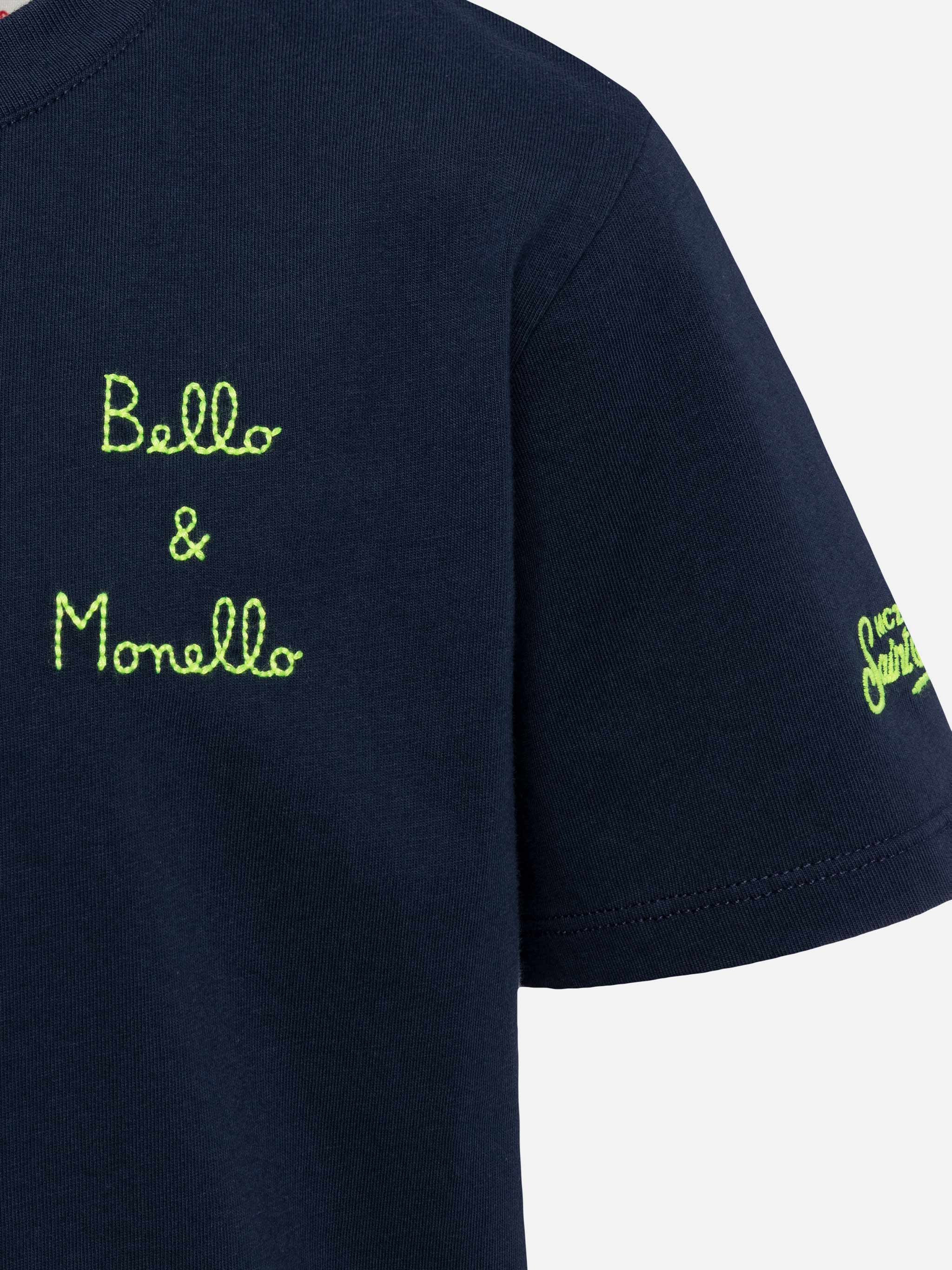 Portofino Jr. katoenen jersey T-shirt met Bello en Monello borduurwerk