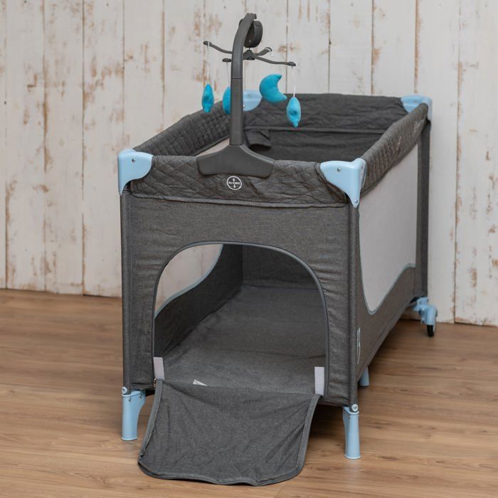 BEBELISSIMO - Baby travel cot - baby crib - from birth - Nighttime - folding bed - 2 levels - blue