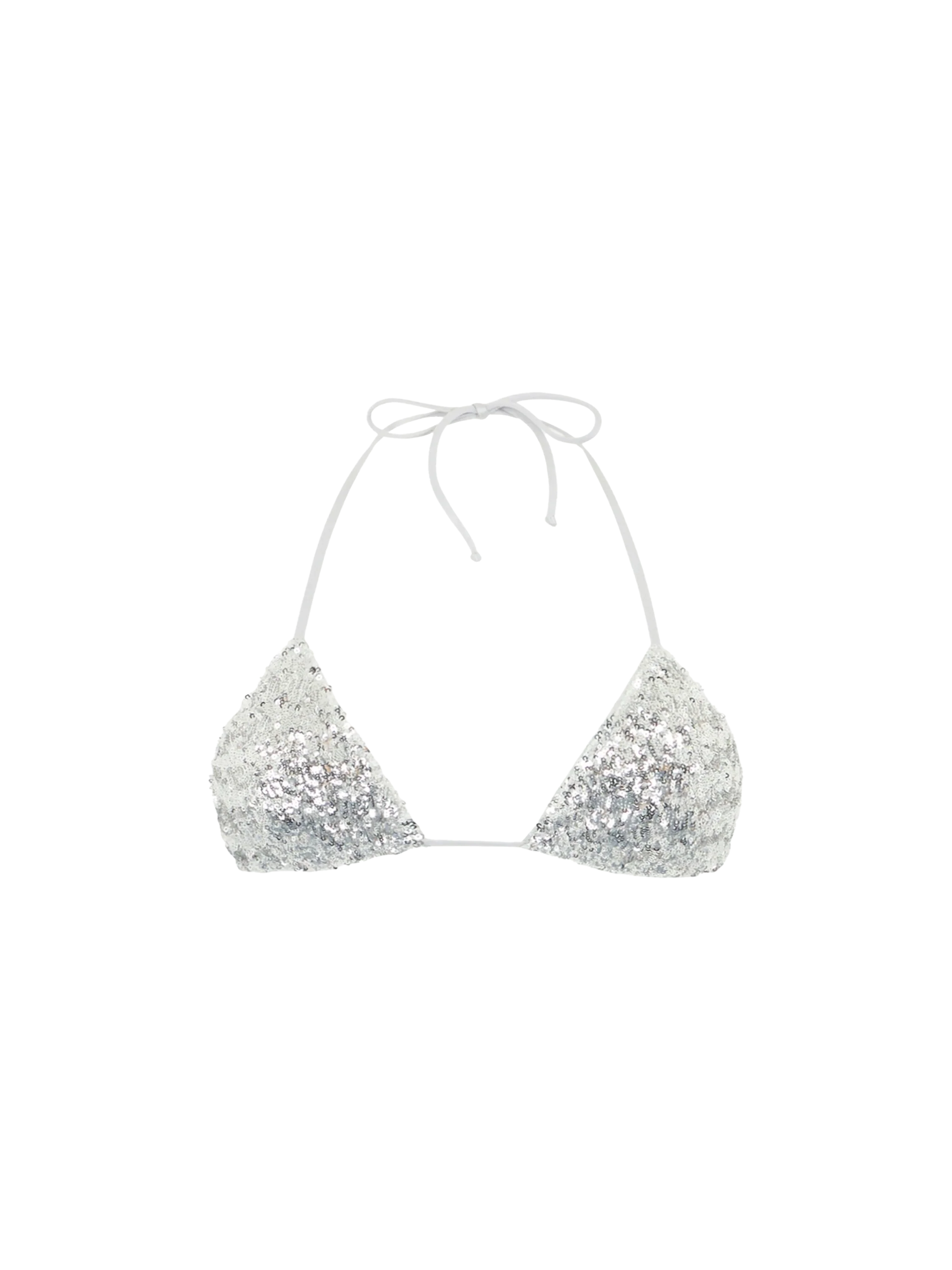 Haut triangle à sequins argentés Leah pour femme
