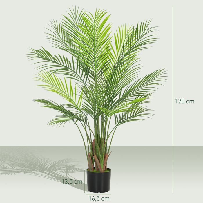 Plante artificielle intérieure - HOMCOM - pot en plastique et flocage, 22 feuilles en PE - 120 cm - vert
