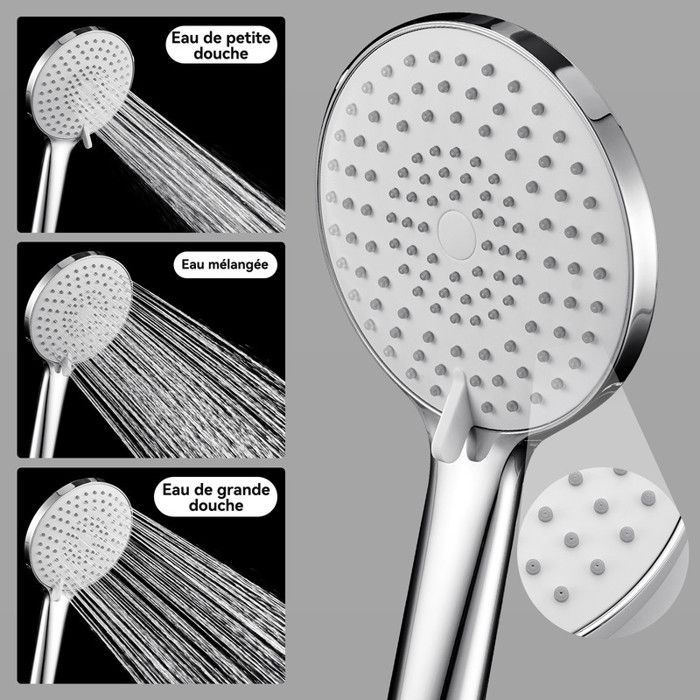 Columna de ducha termostática - AURALUM MAX - Acero inoxidable - Acabado cromado - 3 modos de ducha - Altura regulable de 102 a 125 cm