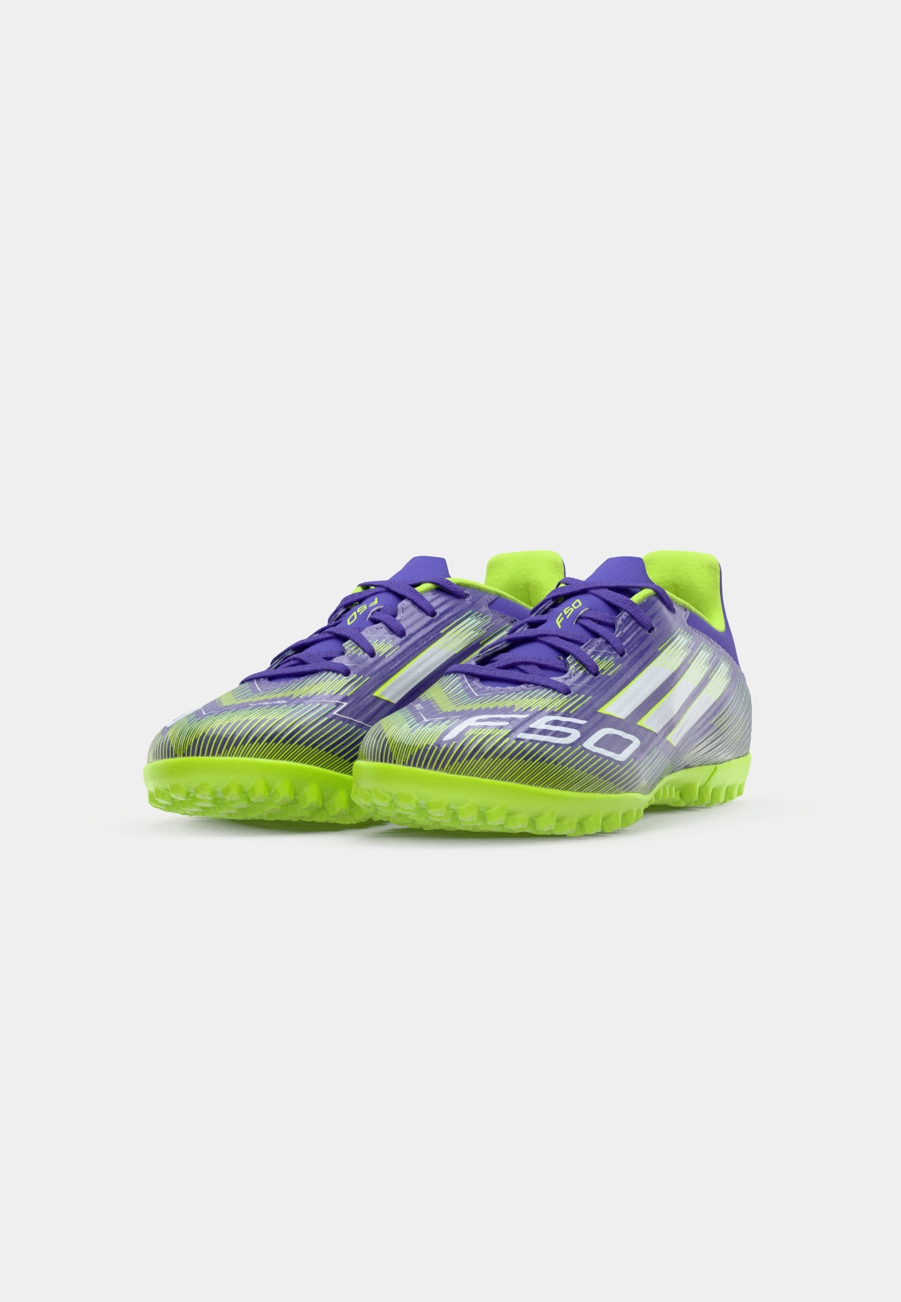 adidas Performance F50 CLUB TF - Chaussures de football pour terrain synthétique - violet foncé/blanc/citron clair