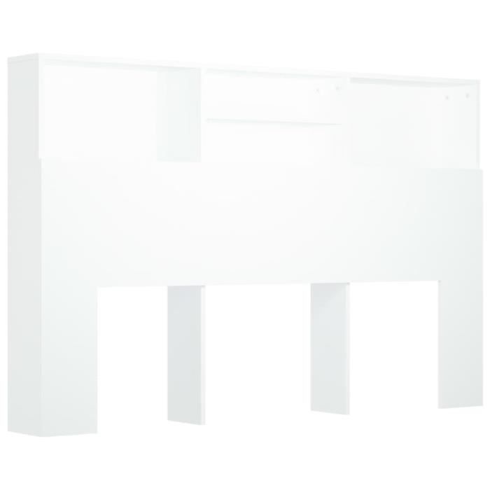vidaXL Armoire de tête de lit Blanc 160x19x103,5 cm 811871