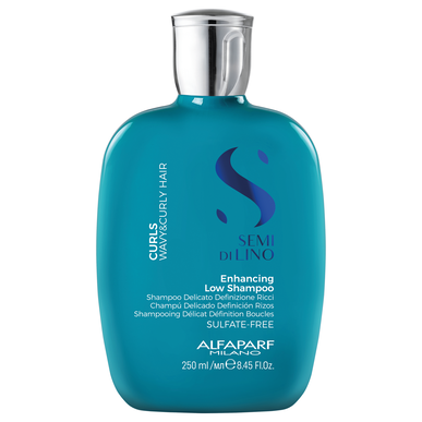 Alfaparf Milano Enhancing Low Semi di Lino Shampoo, hellävarainen ja kirkastava shampoo laineikkaille ja kiharille hiuksille, 250 ml