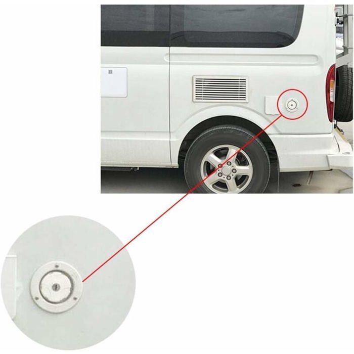 Tappo di riempimento a tenuta stagna Odipie con serratura e 2 chiavi per camper, roulotte e veicoli ricreazionali (bianco)