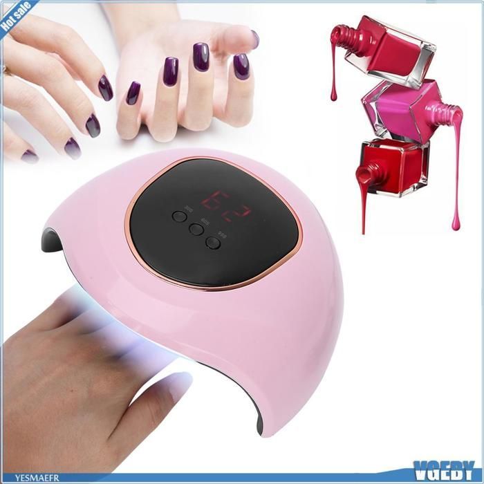 Lámpara de manicura Ashata Nail Art Light 72W, profesional, UV Gel Gel Nail Dryer, lámpara para el hogar, color rosa.