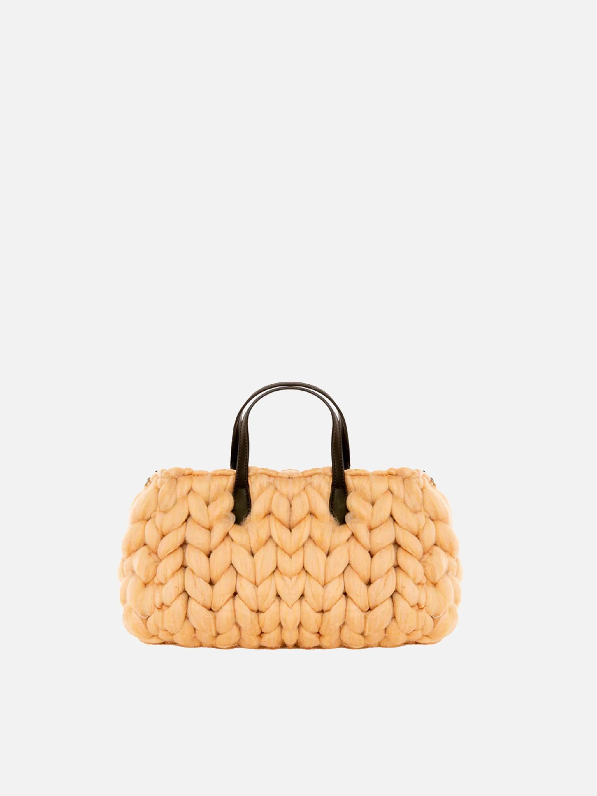 Bolso jumbo Vivian en tricot beige