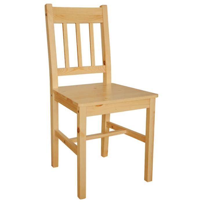 Lot de 4 chaises de salle a manger cuisine style rustique en bois de pin CDS021329