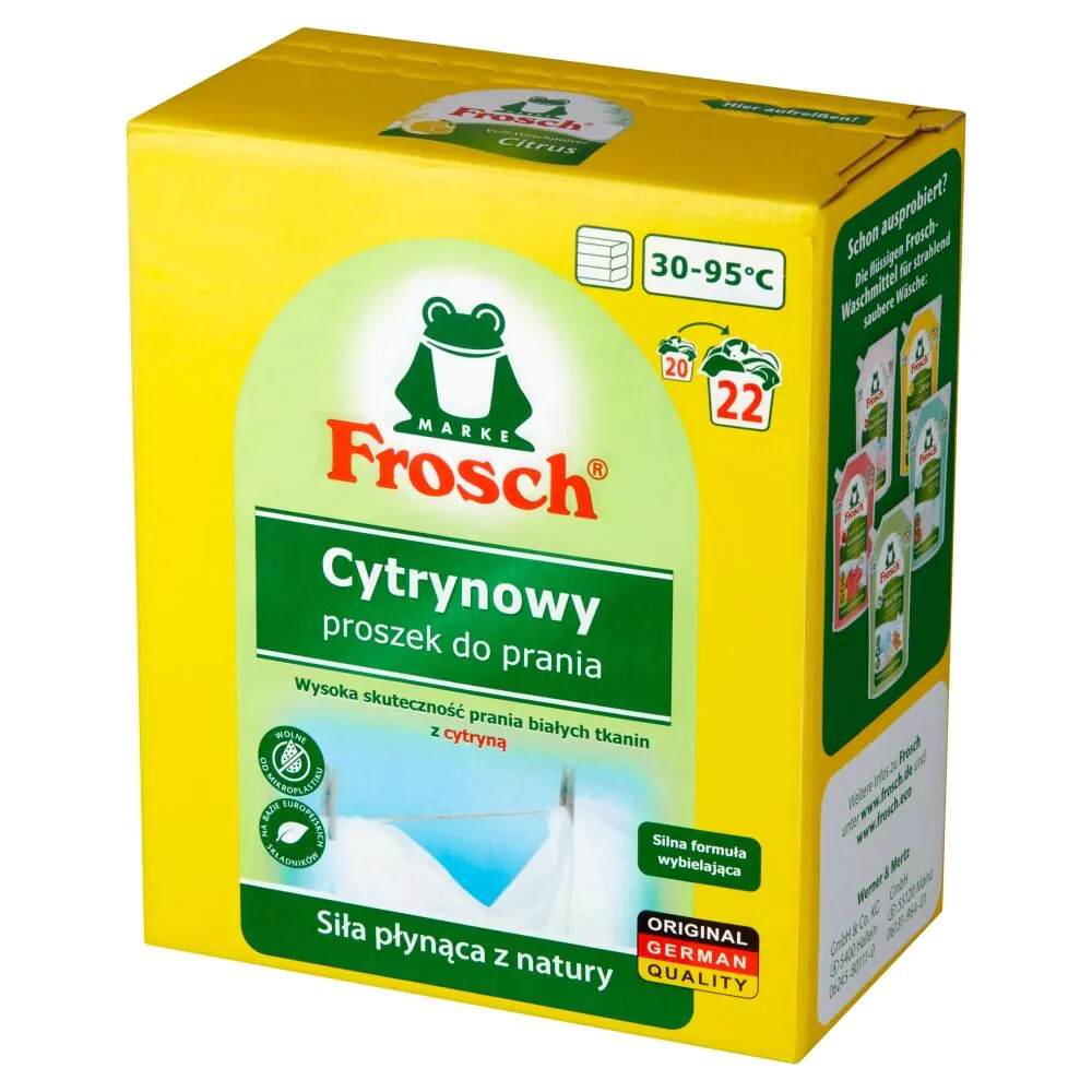 Frosch Cytrynowy Proszek do Prania Tkanin Białych