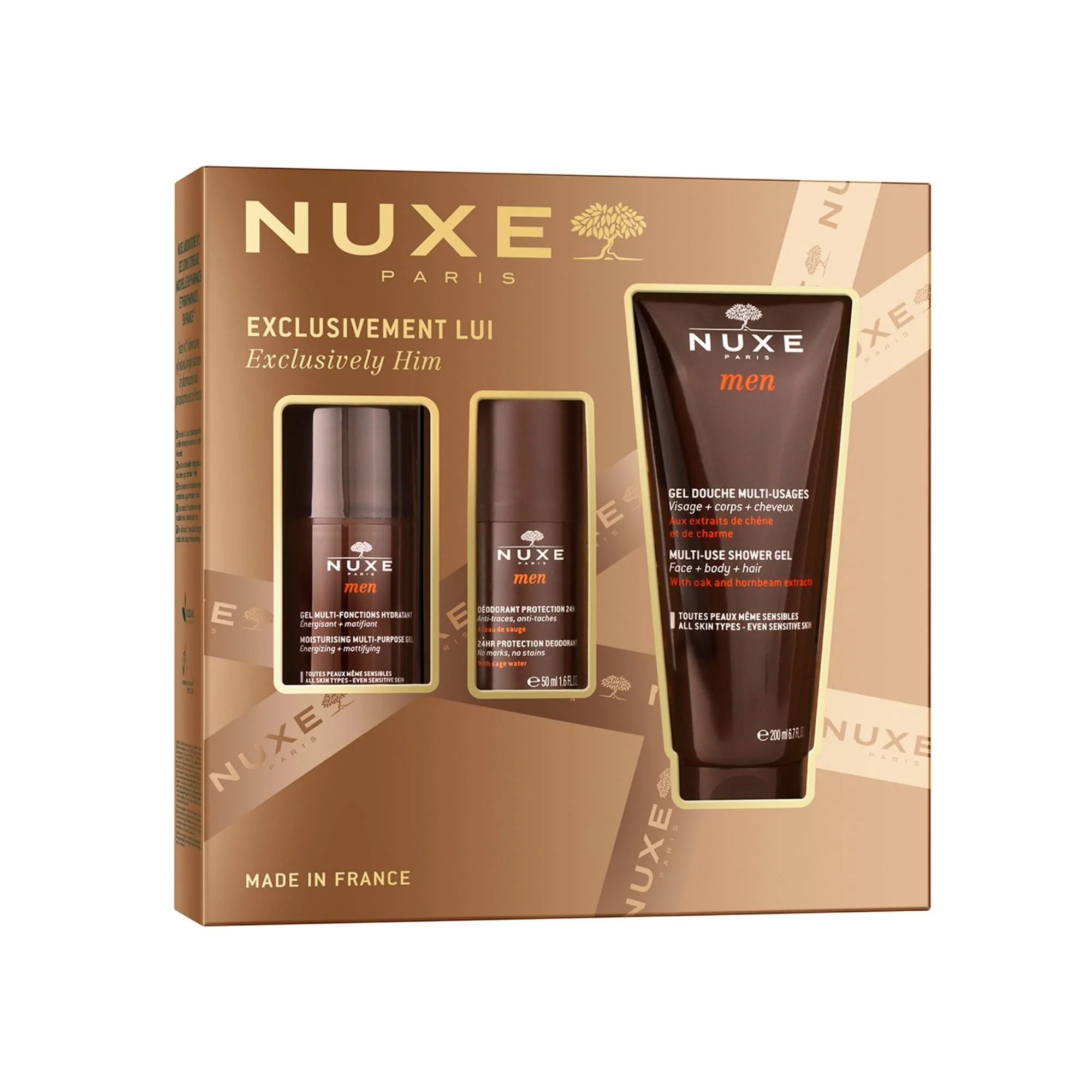 Men Cofanetto Uomo Routine Nuxe Men - Cofanetti Viso e Corpo, Gel viso idratante