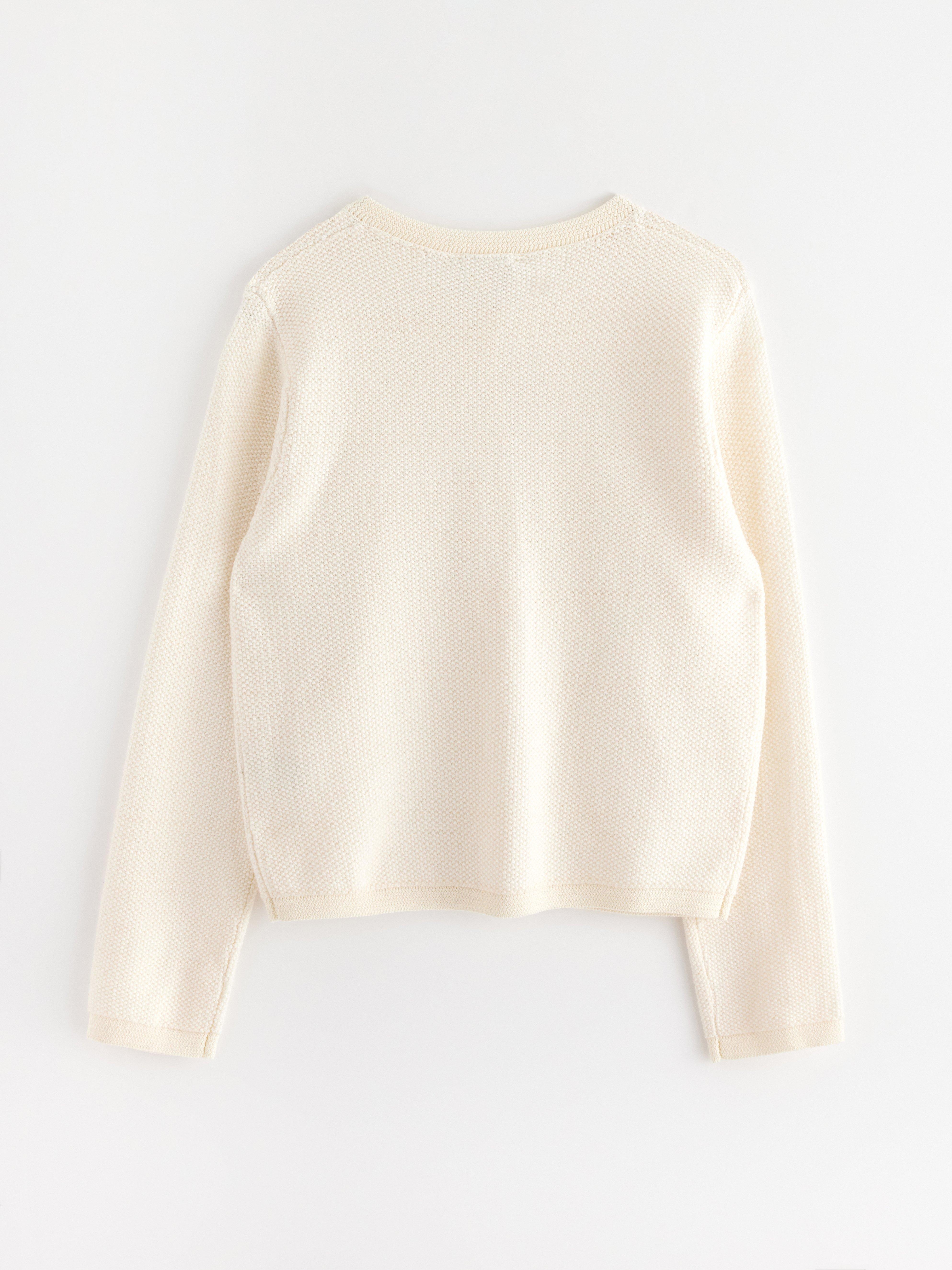Stickad cardigan Light Dusty White