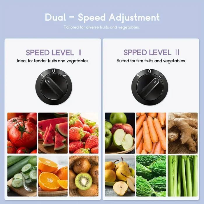 Centrifugeuse Extracteur de Jus, 500W Centrifugeuse Fruits et Legumes à 3 Vitesses, Bec Anti-goutte, Grand Bouche en Acier Inox