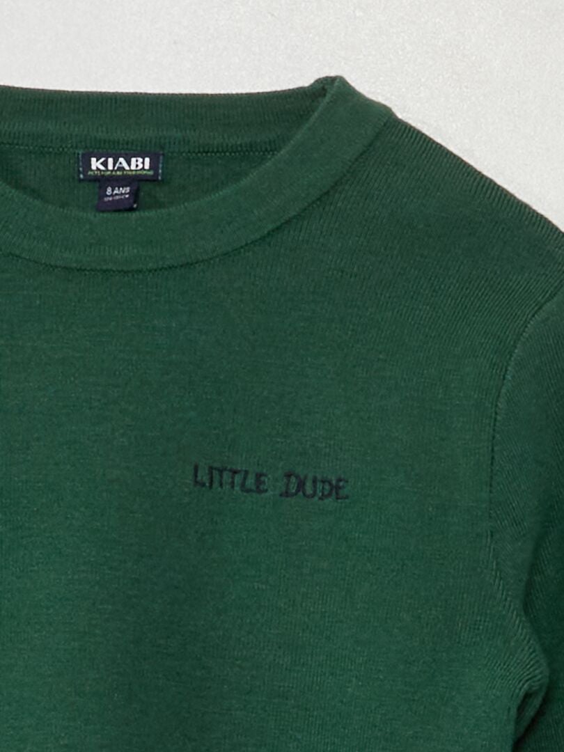 Trui met lange mouwen van jersey - GROEN