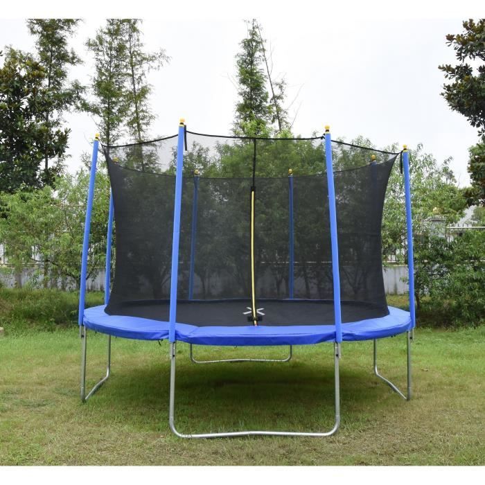 Trampoline rond TEENO Ø185cm pour enfant avec filet de protection, échelle et bâche